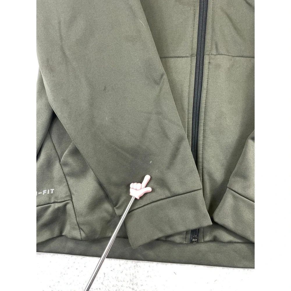 Nike‎ Dri-FIT Training Hoodie Jacket Men's Large Olive Green Full Zip Activewear